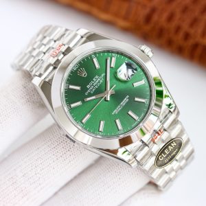 Clean Factory Rolex Datejust 126300 Green Dial Smooth Bezel OysterJubilee Bracelet 904L Steel 3235 Movement 41mm Mens Watch