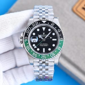 Clean Factory Rolex GMT Master Black Dial Green&Black Ceramic Bezel “Sprite” 904L Jubilee Bracelet 31863285 Movement 40mm