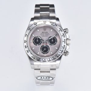 Clean Factory Rolex Daytona Chronograph Light Grey Dial Steel Bezel 904L Steel Bracelet 7750/4130 Movement