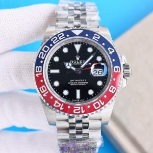 Clean Factory Rolex “Pepsi” GMT Master Black Dial Blue&Red Ceramic Bezel Jubilee Bracelet 904L Steel 3186/3285 Movement