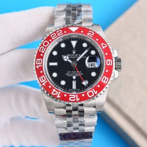 Clean Factory Rolex GMT Master Black Dial Red Ceramic Bezel Jubilee Bracelet 904L Steel 31863285 Movement