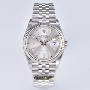 Clean Factory Rolex Datejust 36 Silver Dial Fluted Bezel Jubilee Bracelet 904L Steel 3235 Movement