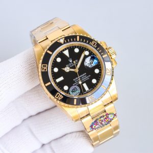 Clean Factory Rolex Submariner Black Dial Black&Gold Ceramic Bezel 904L Steel Full With Gold 31353235 Movement