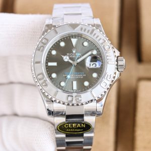 Clean Factory Rolex Yacht Master 40mm Grey Dial 904L Steel 11 Best Edition Oyster Bracelet 28363235 Movement