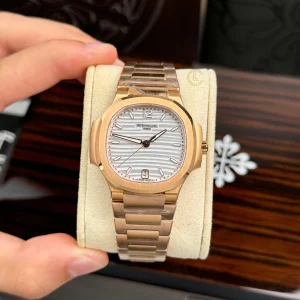 Patek Philippe Nautilus 71181R-001 35.2mm White Dial Rose Gold Replica 11 – Top Quality