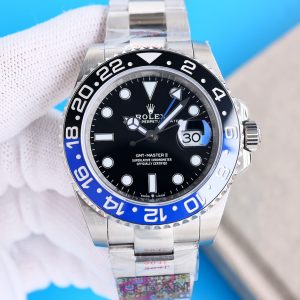 Clean Factory Rolex GMT Master Batman Black Dial Black&Blue Ceramic Bezel Oyster Bracelet 904L Steel 31863285 Movement