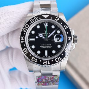 Clean Factory Rolex GMT Master Black Dial Black Ceramic Bezel Oyster Bracelet 904L Steel 31863285 Movement