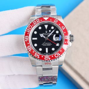 Clean Factory Rolex GMT Master Black Dial Red Ceramic Bezel Oyster Bracelet 904L Steel 31863285 Movement