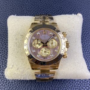 Clean Factory Rolex Daytona Chronograph Tahiti Fritillary Diamond Dial Yellow Gold Bezel&Case&Bracelet 7750/4130 Movement