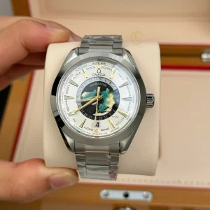 Omega Seamaster Aqua Terra Co‑Axial Master Chronometer Gmt Worldtimer 43mm White Dial Steel Replica 11 – Top Quality Version