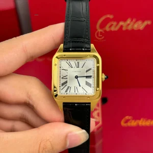 Cartier Santos-Dumont White Dial 38mm x 27.5mm Yellow Gold Replica 1:1 – Top Quality Version