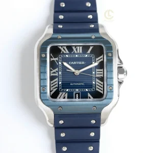 Cartier Santos de Cartier WSSA0048 39.8mm Blue Dial Ceramic 39.8mm Steel Replica 1:1 – Top Quality Version